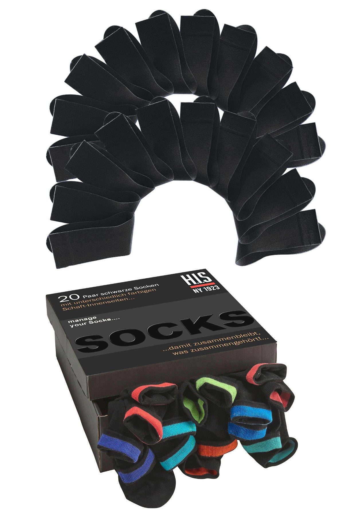 (20er) Innen-Ring – Herren-Socken farbigem H.I.S socks\
